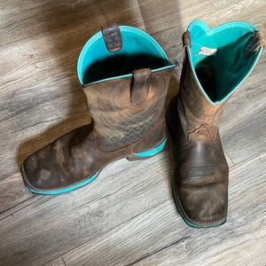 Ariat Distressed Brown and Teal Winter Boots